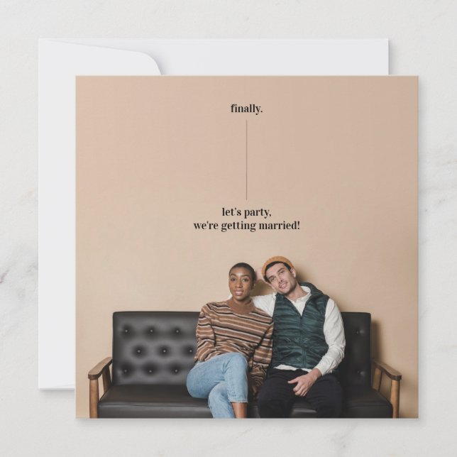 Divirta Quirky Design Salve o Cartão de Casamento  (Frente)