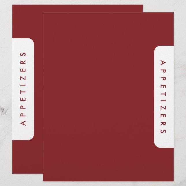 Divisor de Receita Pé de Galinha / Aperitivos / Pe (Frente/Verso)