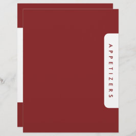 Divisor de Receita Pé de Galo / Aperitivos / Perso