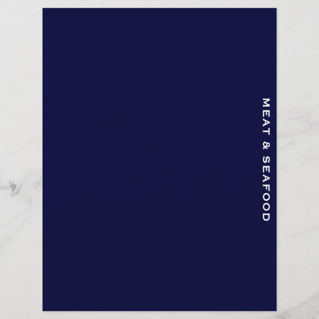 Divisor de Receitas | Azul e branco | Carne e mari (Frente)