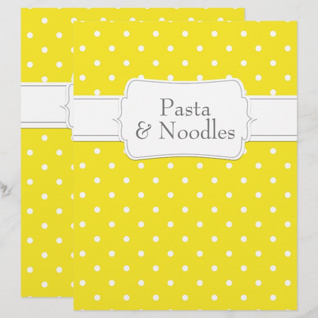 Divisor de Receitas de Bolinhas Amarelo e Cinza Es (Frente/Verso)