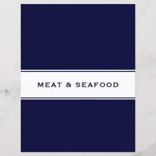 Divisor de Receitas Marinho e branco Carne e m