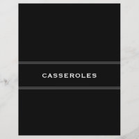 Divisor de Receitas | Preto e branco | Casseróis
