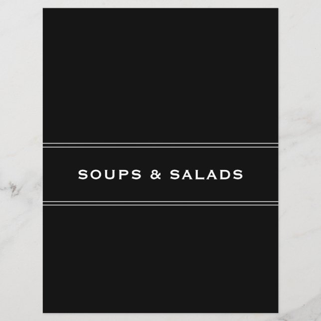 Divisor de Receitas | Preto e Branco | Sopas e Sal (Frente)