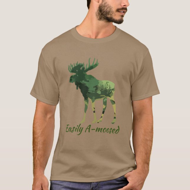 Divorciada Camuflagem Moose T-Shirt (Frente)