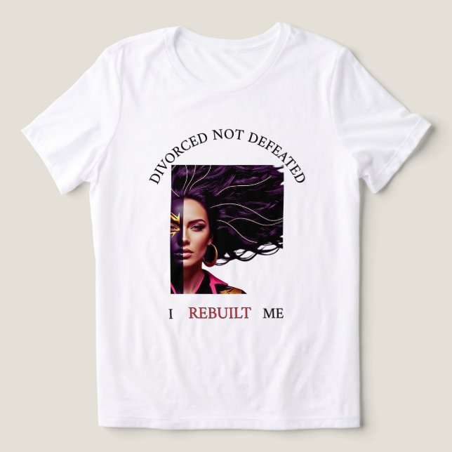 Divorciada Não Derrotada – Camiseta de Empoderamen (Design frontal)