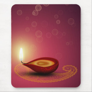 Diwali feliz brilhante Diya - Mousepad