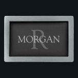 DIY Monograma & Name, Trendy Black com texto de Ci<br><div class="desc">Personalize com seu Monograma e Nome no Texto da Cinza. Este simples Design Clássico chama atenção.</div>