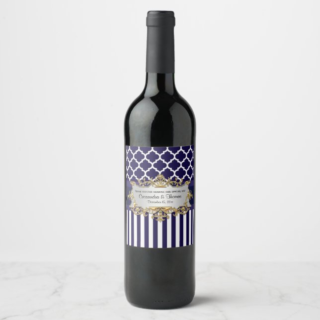 DIY & What V Stripe, Rótulo da garrafa de vinho ma (Frente)
