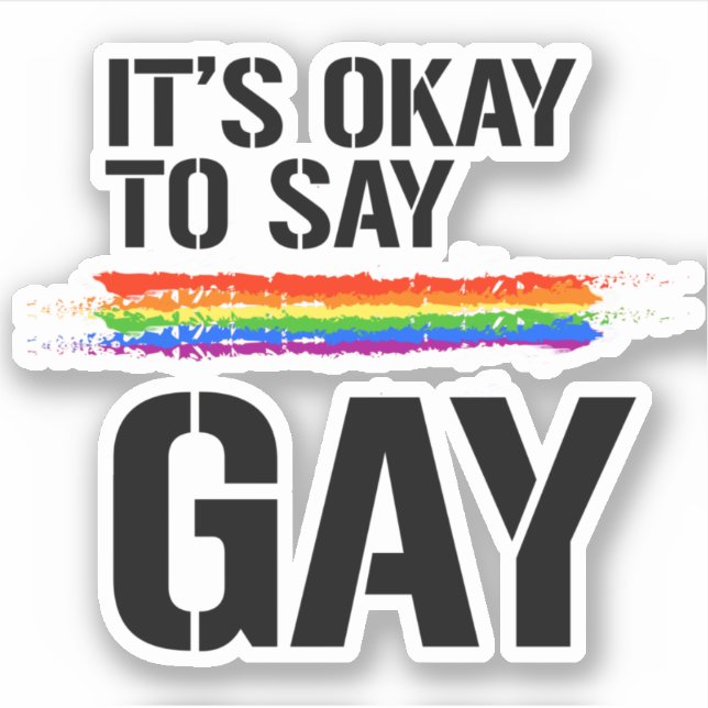 Dizer Adesivo Gay (Frente)