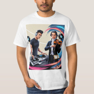 DJ e camisa de cor de violão