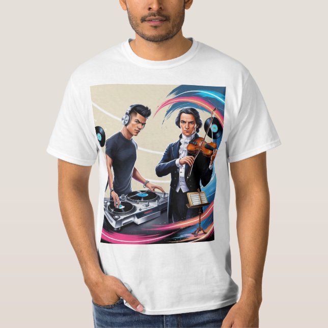 DJ e camisa de cor de violão (Frente)