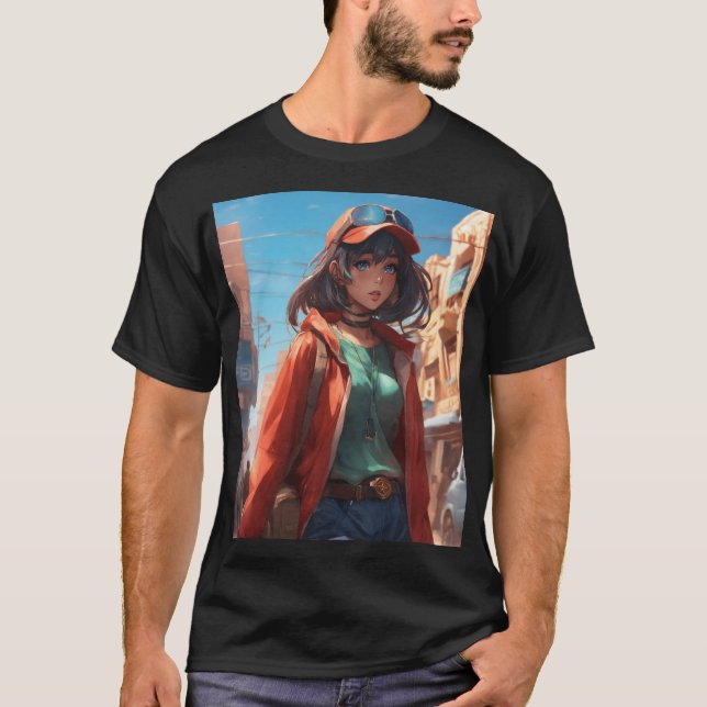 DJ Ladies Black T-Shirt Design (Frente)