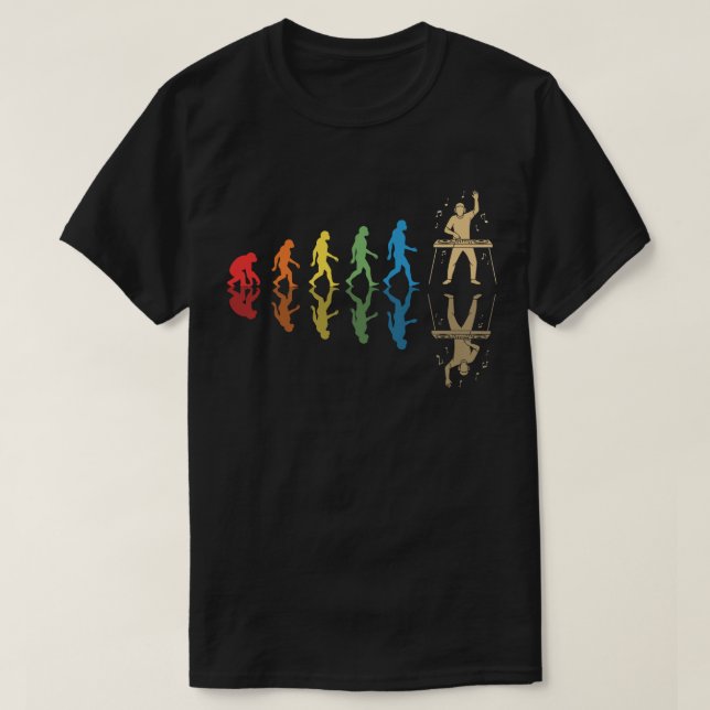 DJ Man Evolution| Camiseta Gráfica Humor Turntable (Frente do Design)