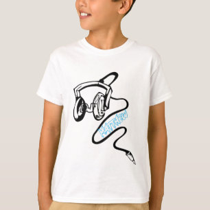 DJ seu nome branco na camiseta preta para crianças