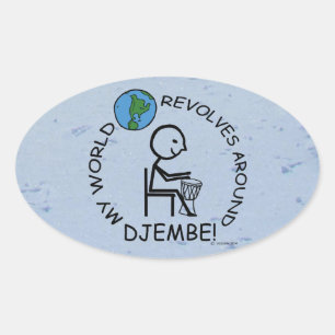 Djembe - Mundo Revolve-se em torno do adesivo Oval