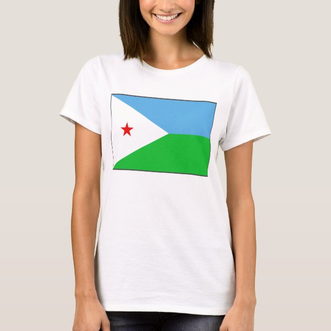 Djibouti Flag x Map T-Shirt (Frente)