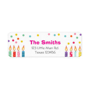 Do aniversário dos confetes velas de etiqueta de