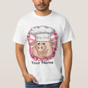 Do CHURRASCO do porco t-shirt do valor dos homens