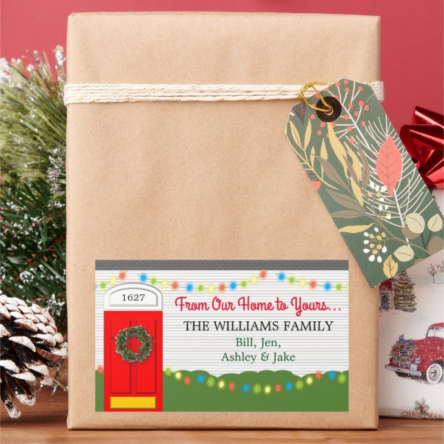 Do Nosso Lar Para O Seu Autocolante Personalizado (Feriado)