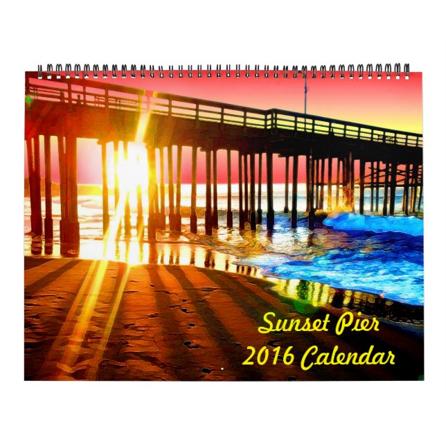 Do por do sol do cais calendário 2018 de parede (Capa)