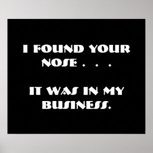 Do preto pessoas Nosy engraçadas do poster do