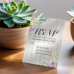 Do Succulent chique da aguarela do casamento RSVP