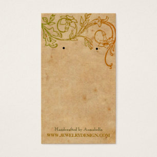 Do suporte floral do brinco do vintage cartões