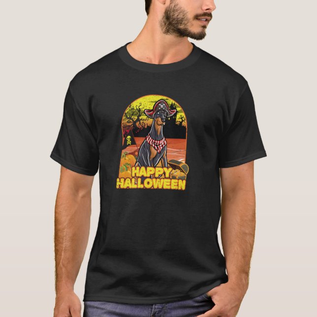 Doberman Happy Halloween Pirata Pullover H (Frente)