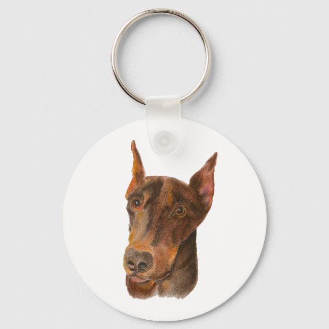 Doberman Pinscher Chaveiro Fob (Frente)