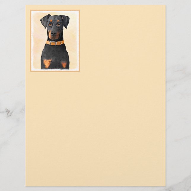 Doberman Pinscher Pintura Original Descortada (Frente)