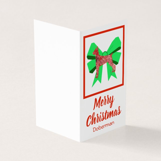 Doberman Silhouette Christmas Dog & Arco Gift Tag (Exterior)