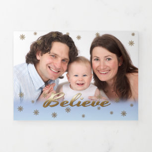 Dobra Tripla Acredite. Cartão de Natal Com Várias Fotografias