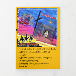 Dobra Tripla Artsy - Letra triplo com cartão de Natal dobrado