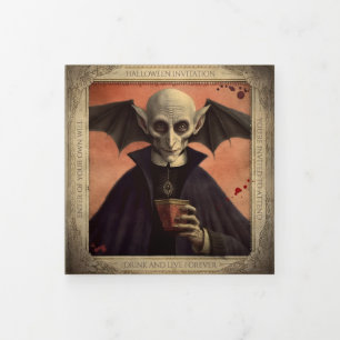 Dobra Tripla Convite de Evento Corporativo de Halloween com Cód