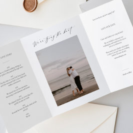 Dobra Tripla Convite de Trifólio para Salvar a Data com Foto