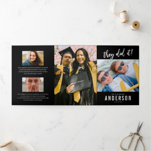 Dobra Tripla Convite para Festa de Formatura Dupla com Foto