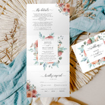 Convite triplo com Casamento "Eteal" de RSVP