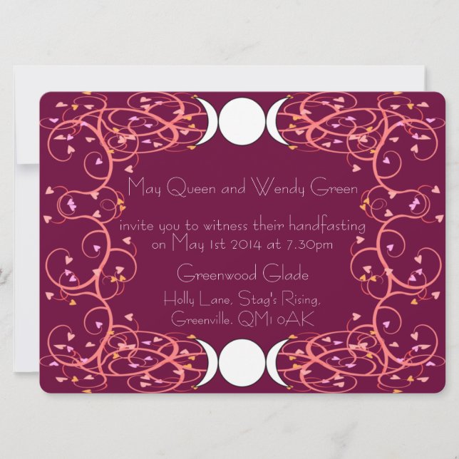 Dobro três em um convite lésbica de Handfasting (Frente)