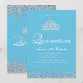 Doce 15, Convites Azuis Claros De Quinceanera