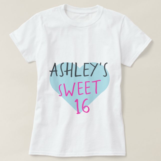 Doce 16 16º aniversário T-Shirt (Frente do Design)