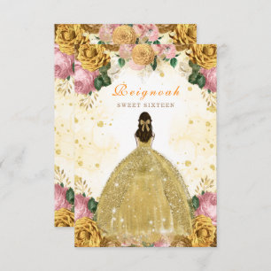 Doce 16 Cartão de Aniversário Amarelo