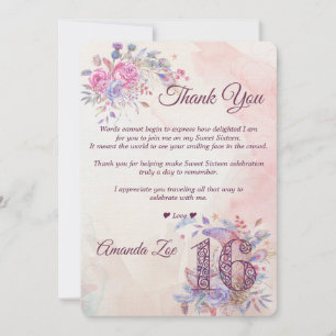 Doce 16 Cartões de agradecimentos