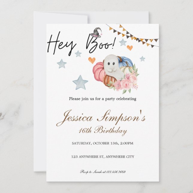 Doce 16 Convite de Aniversário (Frente)