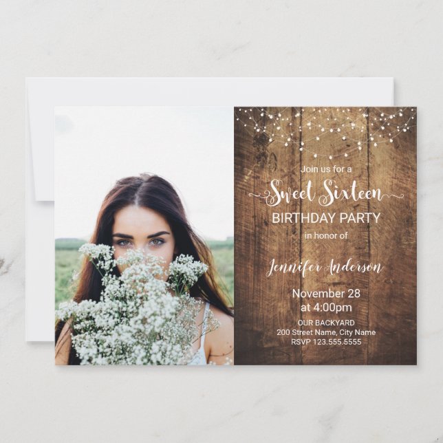Doce 16 Convite de Aniversário (Frente)