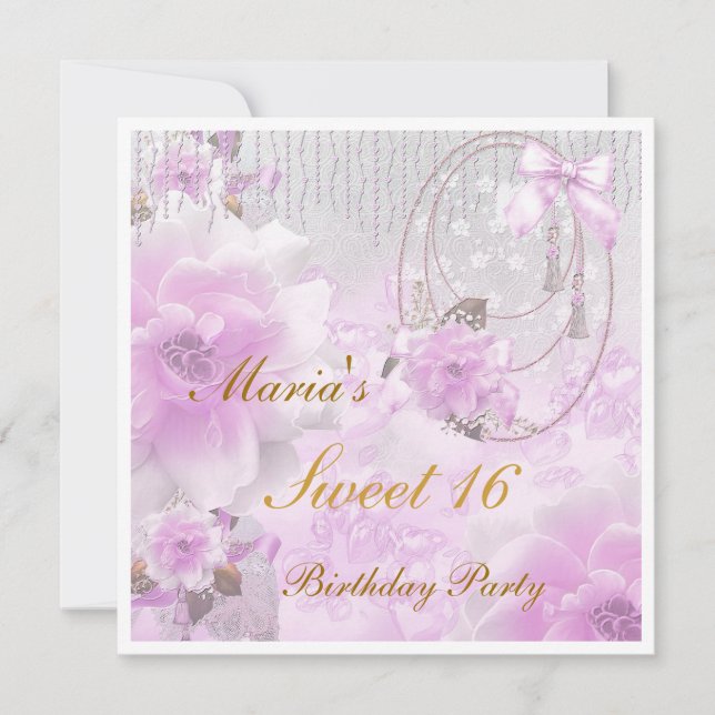 Doce 16 Convite de Aniversário (Frente)