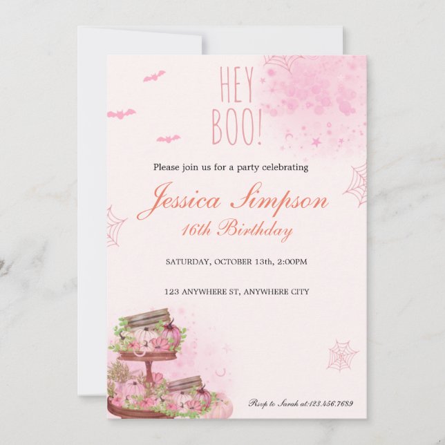 Doce 16 Convite de Aniversário (Frente)