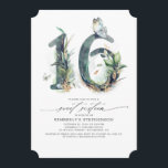 Doce 16 Convite de festas - Verde e Dourado<br><div class="desc">Cultivo e folhagem dourada 16.o convites de festas de aniversários</div>