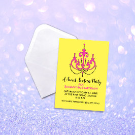 Doce 16 Convites de festas de aniversários (Amarel