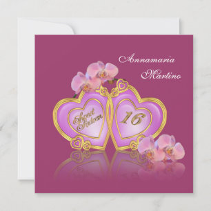 Doce 16 elegante Convite de aniversário